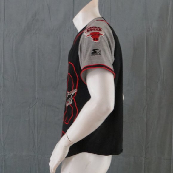 Chicago Bulls Baseball Jersey (VTG) - Big B by Starter - Youth Large - Picture 4 of 9